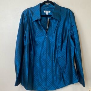 Cold Water Creek V-Neck Long Sleeve Blouse. Turquoise. Size 3XL. NWT.